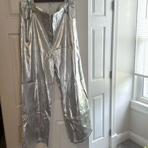 NWT metallic silver pants